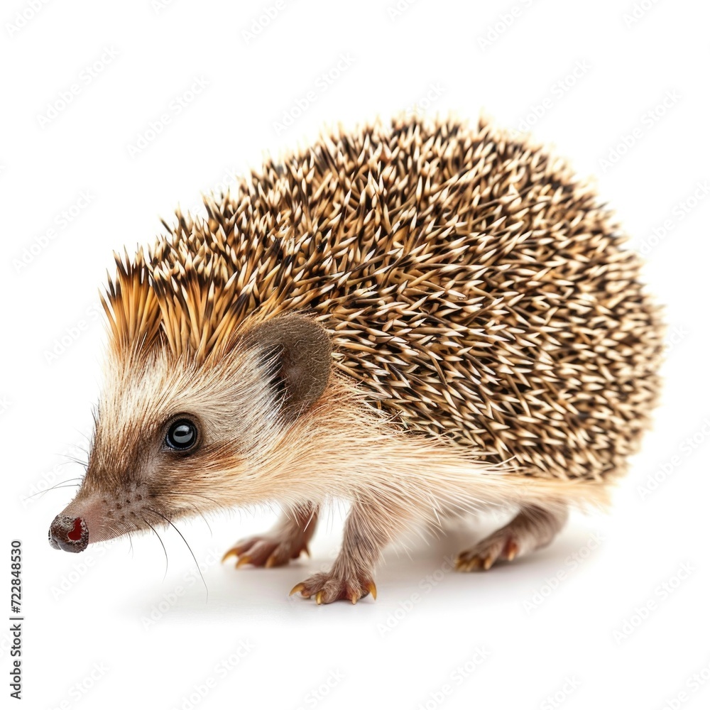 Desert Hedgehog standing side view isolated on white background, photo realistic. Desert Hedgehog standing side view isolated on white background, photo realistic.