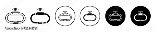 Smartband vector icon set collection. Smartband Outline flat Icon.