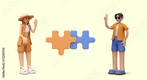 Couple matching. Selection of optimal partner. Teamwork concept