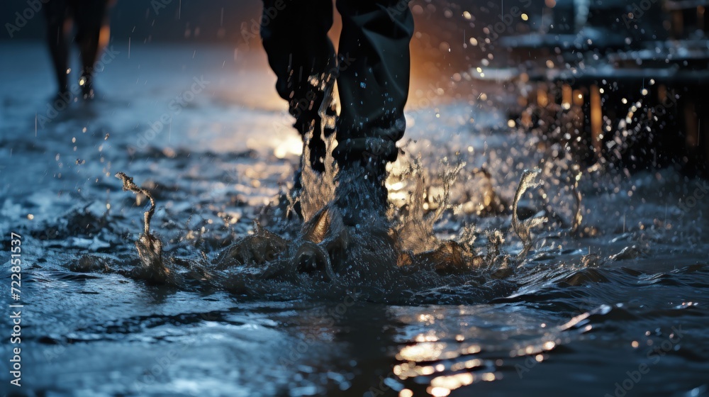 Obraz premium Stomping on dirty black ice UHD wallpaper