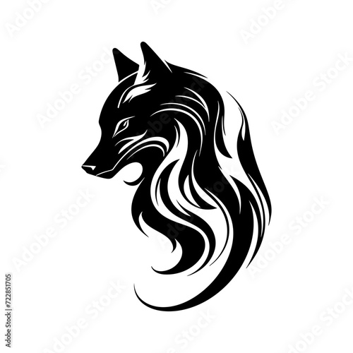 Arctic fox hand-drawn outline vector sketch isolated on white background  © Maria