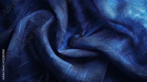 indigo blue, dark blue ocean blue abstract vintage background for design. Fabric cloth canvas texture. Color gradient, ombre. Rough, grain. Matte, shimmer 