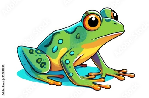 Green frog close up