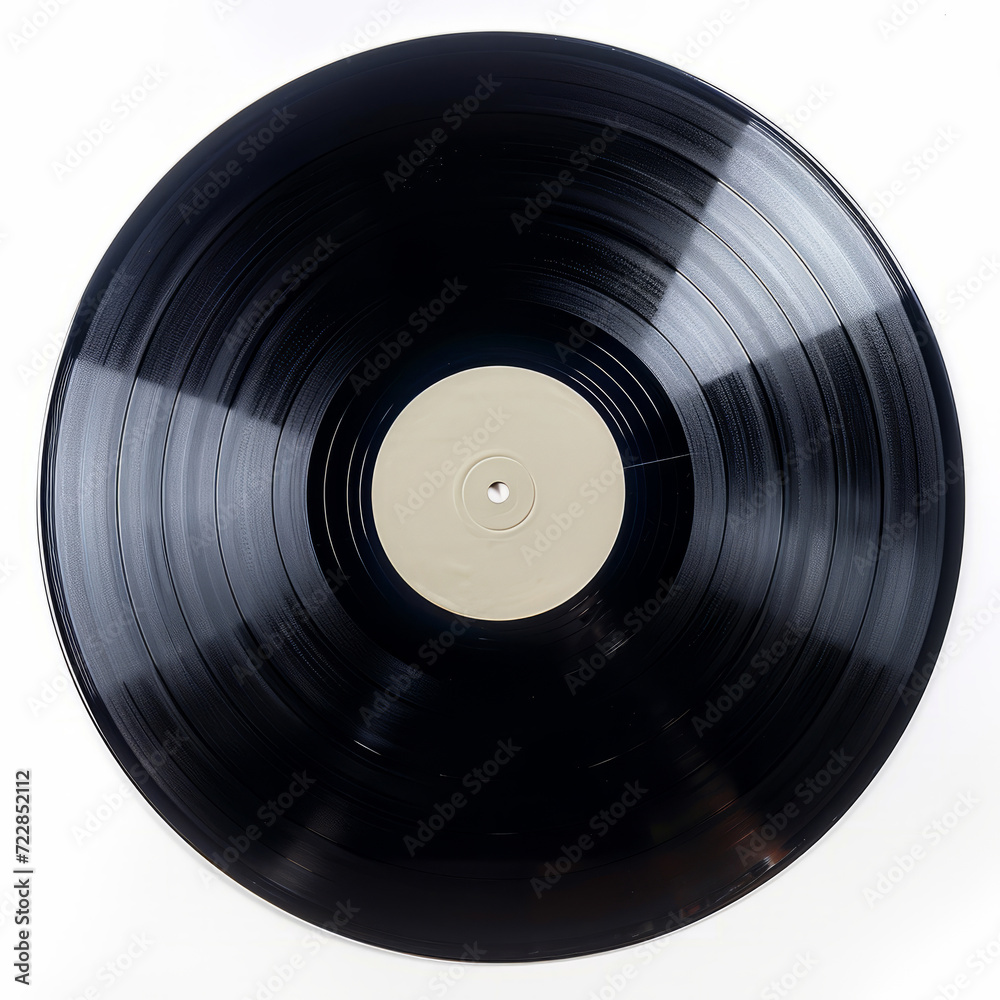 Obraz premium Black vinyl record isolated on white background