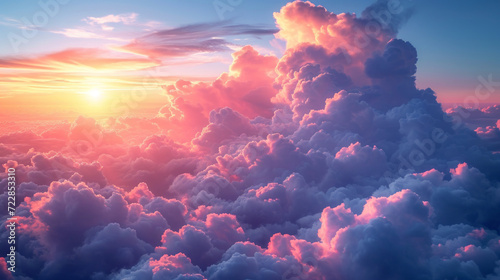 Realistic photography of clouds at sunset