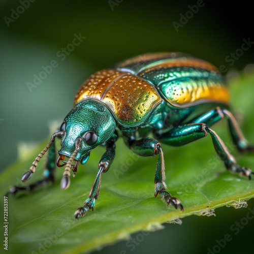 a close up of a Beetle on a leaf