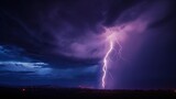 Dramatic lightning on a dark sky