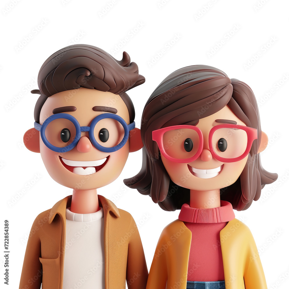 Smiling cartoon people portrait, cut out - stock png. Smiling cartoon people portrait, cut out - stock png.