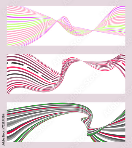 set of banners with lines