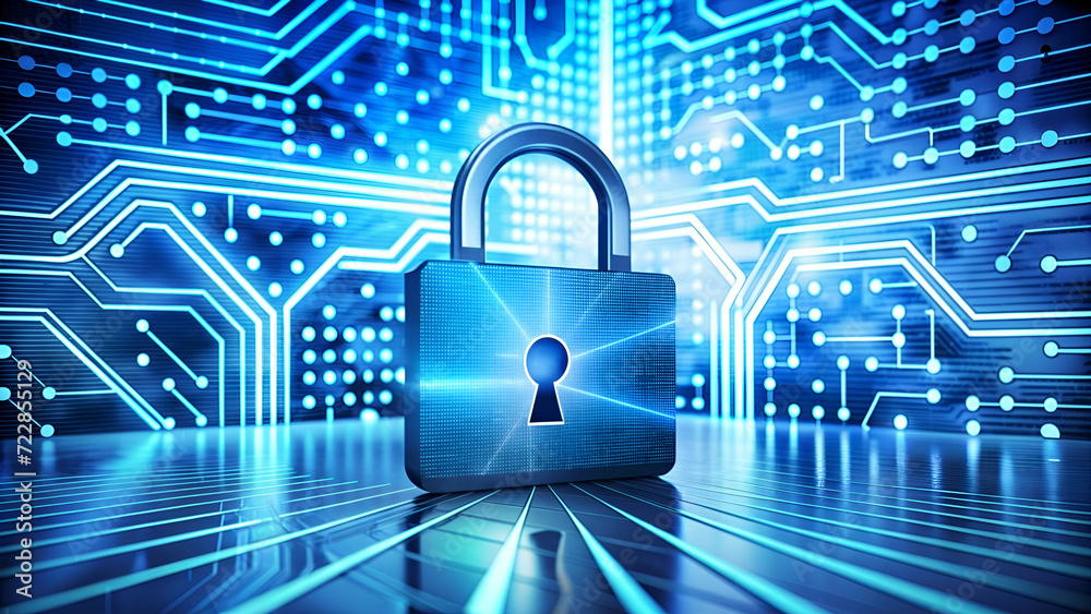 Fototapeta premium A cybersecurity breach, such as a data leak or ransomware attack.
