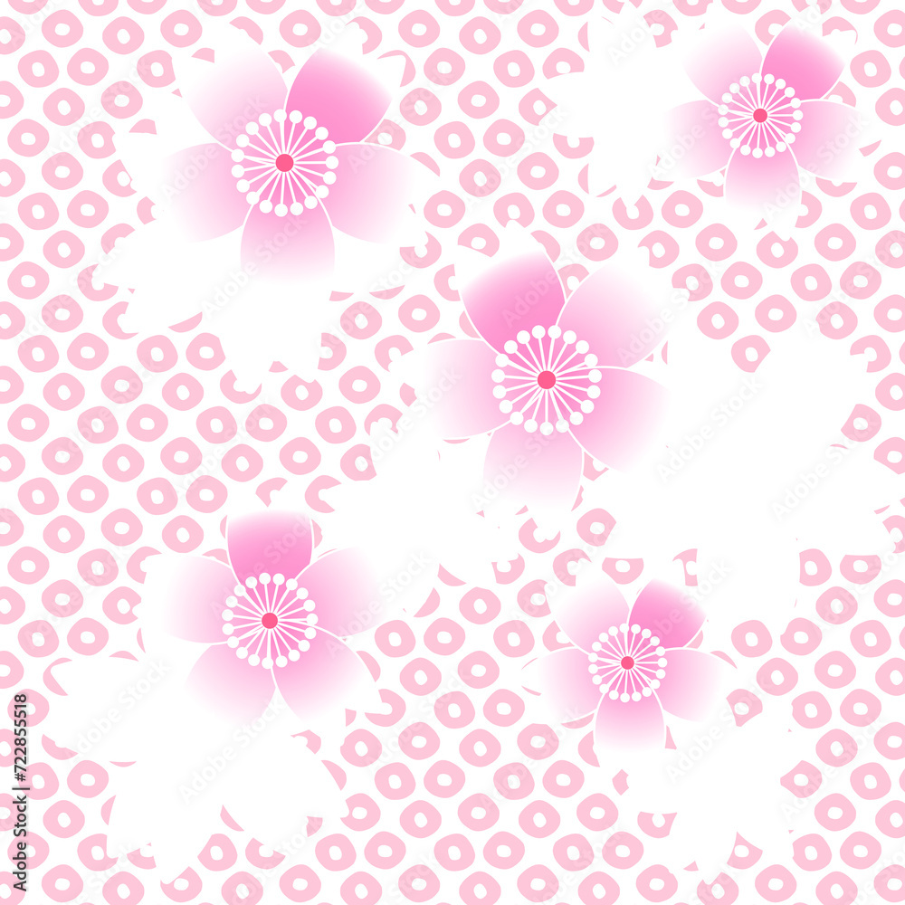 Cute and beautiful cherry blossom pattern