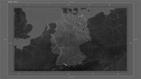 Germany composition. Grayscale elevation map