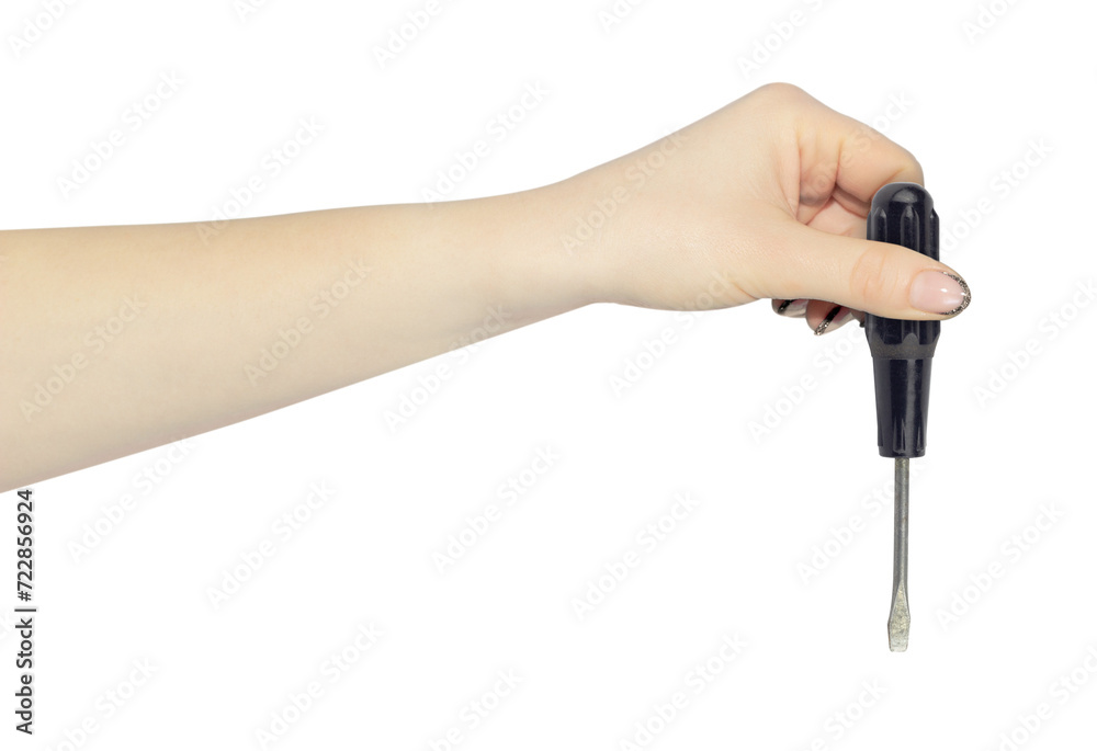 throw away the screwdriver, old screwdriver in hand in front of the trash can, the concept is not to throw away the old tool throw away the screwdriver, old screwdriver in hand in front of the trash can, the concept is not to throw away the old tool
