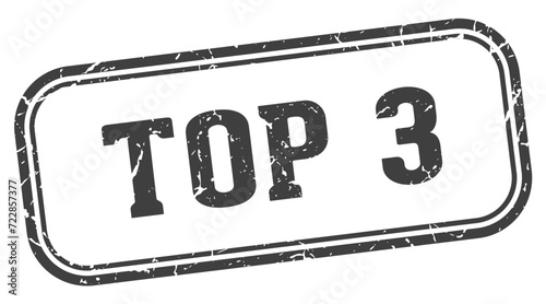 top 3 stamp. top 3 rectangular stamp on white background
