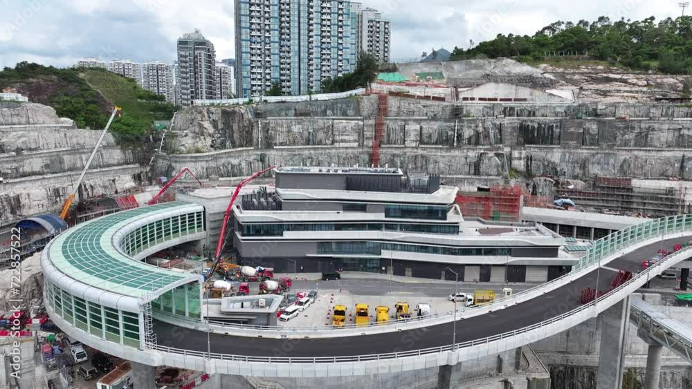 Drone Aerial Skyview in Tseung Kwan O Lam Tin Tunnel Interchange ...
