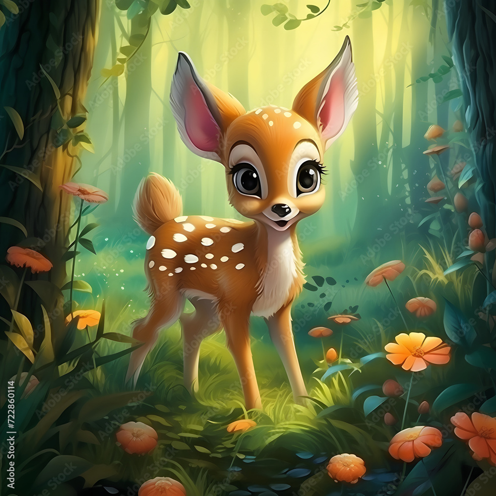 little fawn, toys, poster, wallpaper for children's room little fawn, toys, poster, wallpaper for children's room