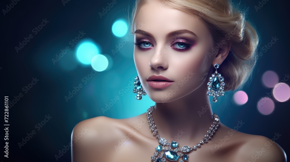 beautiful and confident young woman displaying bridal jewel accessory