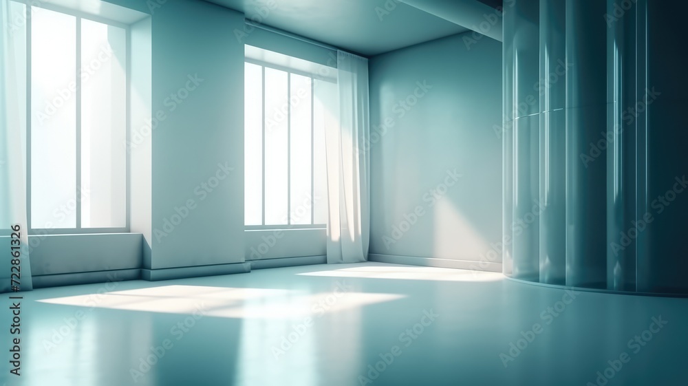 Fototapeta premium 3d empty living room with stylish interior