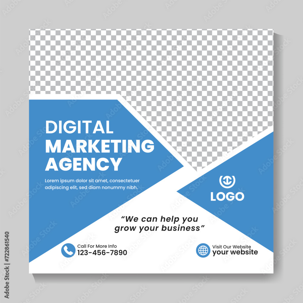Corporate digital marketing agency social media post design creative square web banner template