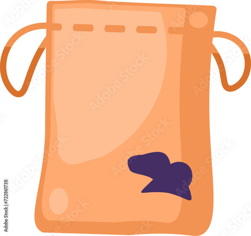 Sorting old unwanted clothes. Old fabric bag for clothes. Items out of use and fabric to disposal. Recycling of textile industrial products. Simple cartoon flat vector icon isolated on white back