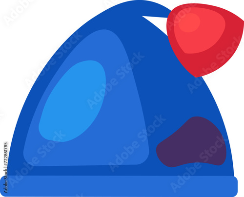 Sorting old unwanted clothes. Old frayed, holey knitted hat. Items out of use and fabric to disposal. Recycling of textile industrial products. Simple cartoon flat vector icon isolated on white back