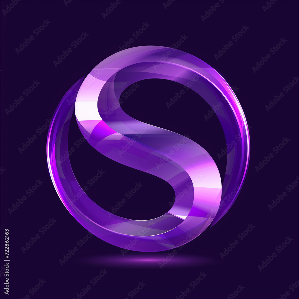 3D Logo Design: Lavender Letter 'S' Forming a Circular Unity on a Deep Blue Background, Merging Depth and Dimensionality for a Striking and Modern Brand Emblem 3D Logo Design: Lavender Letter 'S' Forming a Circular Unity on a Deep Blue Background, Merging Depth and Dimensionality for a Striking and Modern Brand Emblem