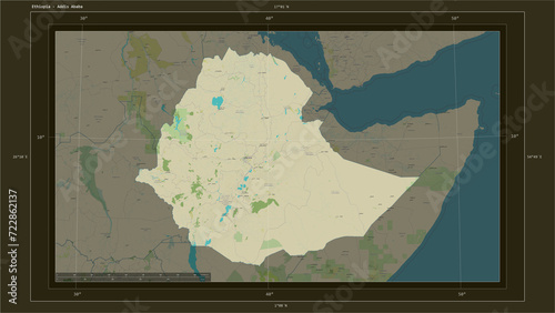 Ethiopia composition. OSM Topographic Humanitarian style map