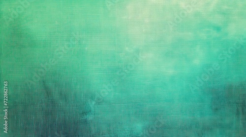 seafoam green, sage green, turqoise green abstract vintage background for design. Fabric cloth canvas texture. Color gradient, ombre. Rough, grain. Matte, shimmer 
