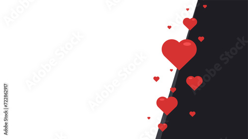 valentine day vector copy space background suitable for greeting card with red color and heart shape