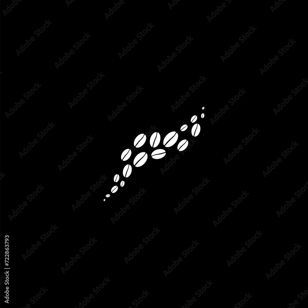 Coffee bean icon isolated on dark background Coffee bean icon isolated on dark background
