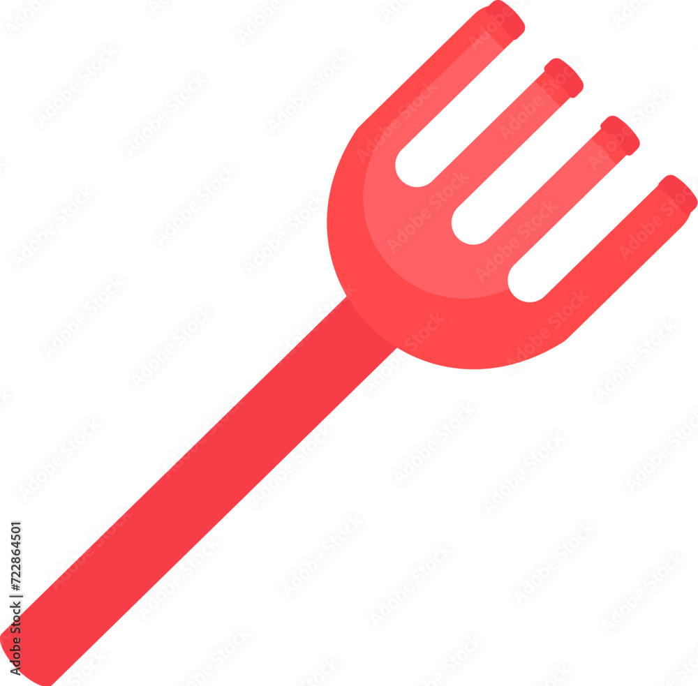 PVC nylon toy plastic rake separation. Recycling of plastic production and packaging waste. Element for infographics design. Simple cartoon flat vector isolated on white background PVC nylon toy plastic rake separation. Recycling of plastic production and packaging waste. Element for infographics design. Simple cartoon flat vector isolated on white background