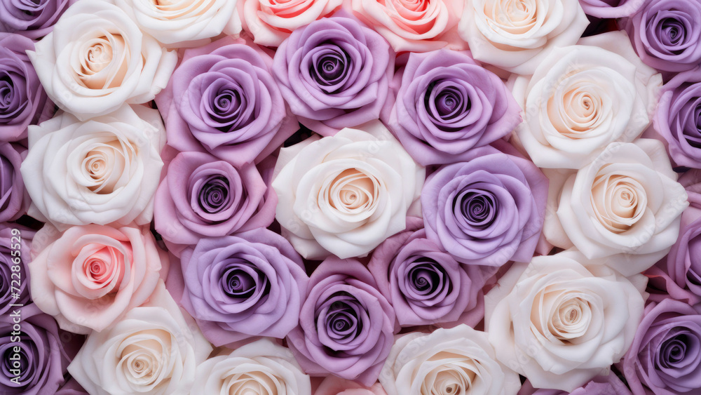 Colorful Romantic roses background. Valentine's, Mother's, Women's Day concept. Anniversary, birthday idea Colorful Romantic roses background. Valentine's, Mother's, Women's Day concept. Anniversary, birthday idea