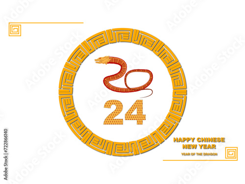 happy chinese new year 2024 vector illustration