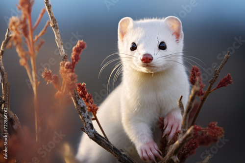 White weasel in nature © Firn