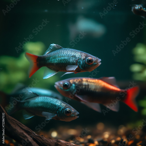 a group of fish swimming in an aquarium © KidsStation