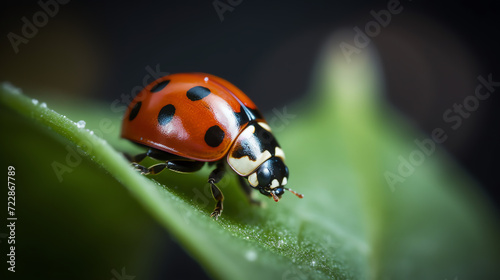 a lady bug sitting on top of a green plant © KidsStation
