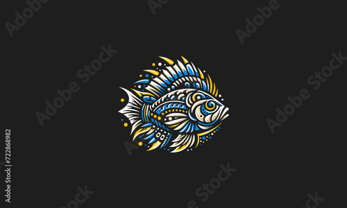 colorful fish vector illustration logo design