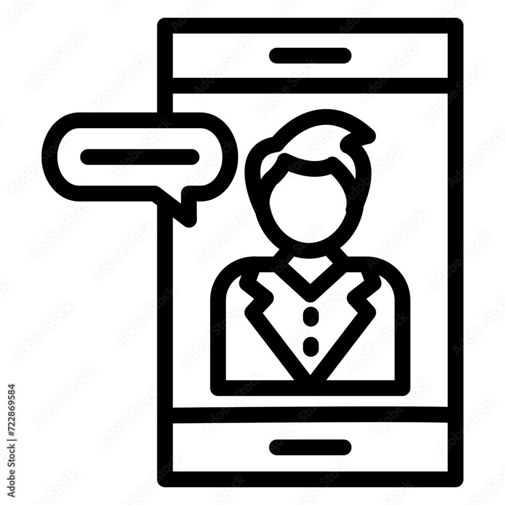Smartphone Meeting Icon Style
