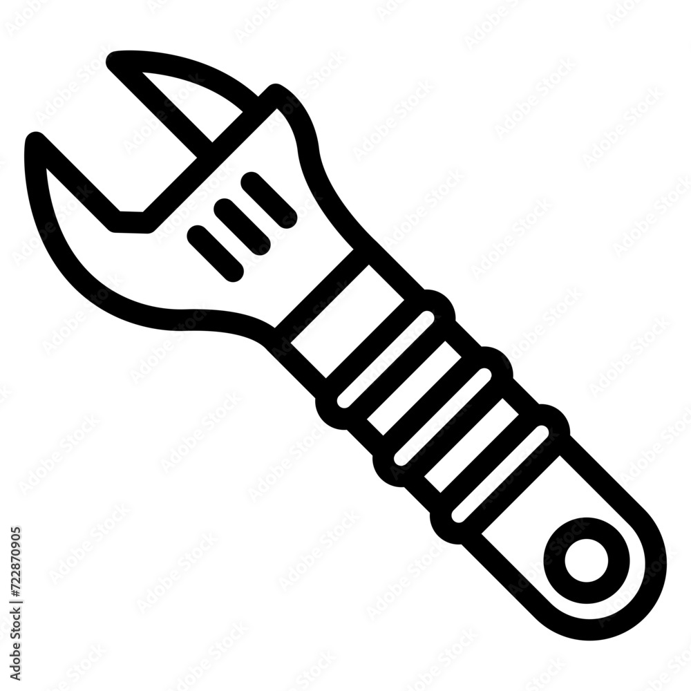Adjustable Wrench Icon Style Adjustable Wrench Icon Style