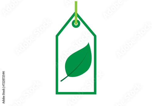 Icono verde de etiqueta verde eco o bio.