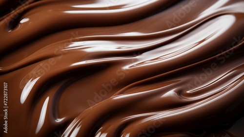 Swirls of chocolate cream as a background. Hot chocolate. photo