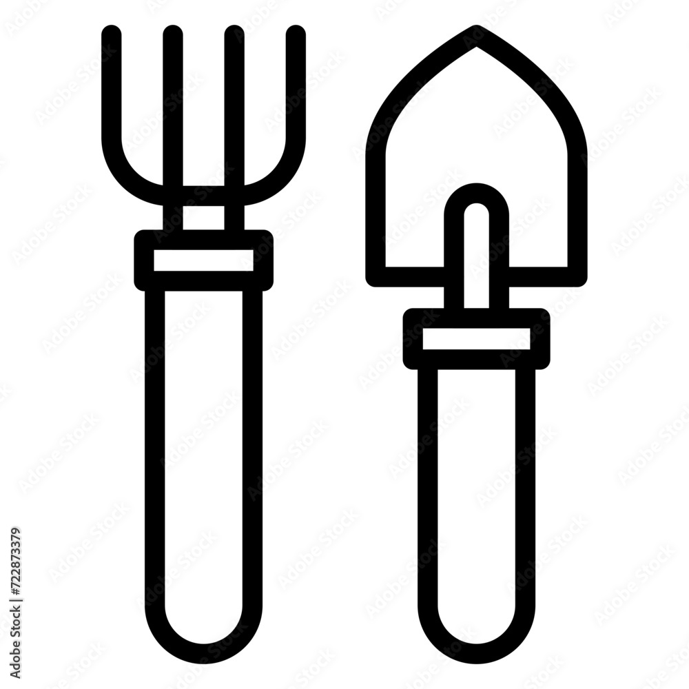 Fork And Trowel Icon Style Fork And Trowel Icon Style