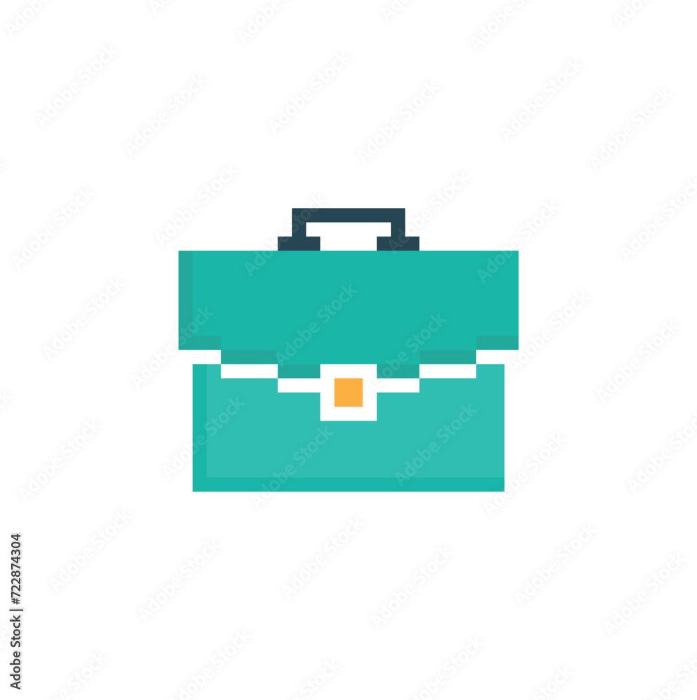 pixel briefcase icon. Vector pixel art briefcase 8 bit logo for game pixel briefcase icon. Vector pixel art briefcase 8 bit logo for game