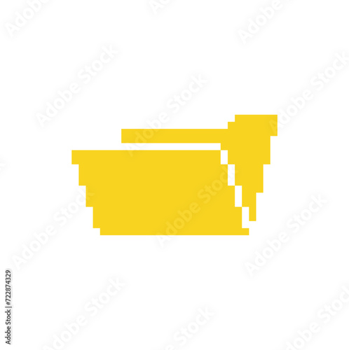 pixel File Folder icon.  Vector pixel art Folder8 bit logo for game
