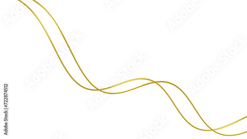 Abstract 3d render, gold line.