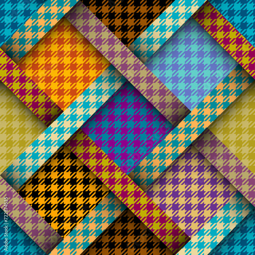 Abstract seamless pattern. Textile diagonal plaid vector pattern. Ribbons pattern photo