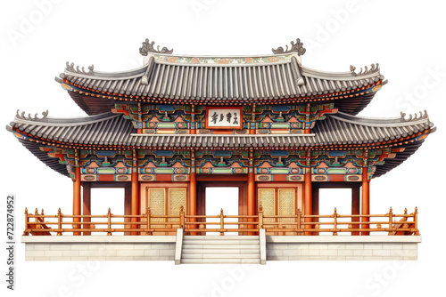 The Art of Korean Dancheong Isolated On Transparent Background