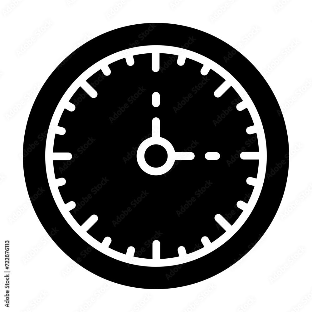 Clock Three Vector Icon Clock Three Vector Icon