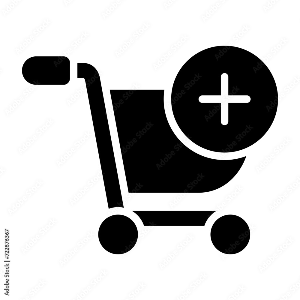 Shoping Cart Add Vector Icon Shoping Cart Add Vector Icon
