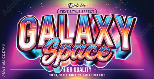 Editable text style effect - Galaxy Space text style theme.